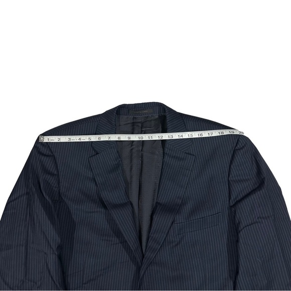 Hugo Boss Pasini/Movie2 Navy Pinstripe 2 Button Suit Jacket Sz 46 Long Wool Luxe - Picture 16 of 16